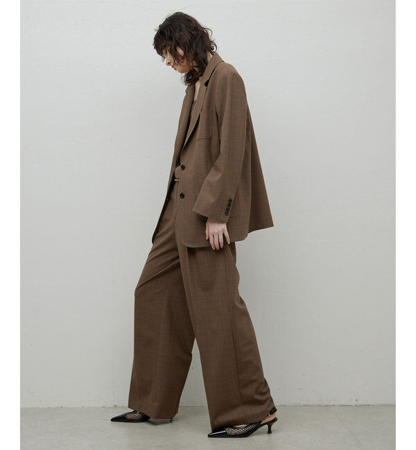  「【セットアップ/スリーピース対応】ウーステッド2タックパンツ」|スラックス|