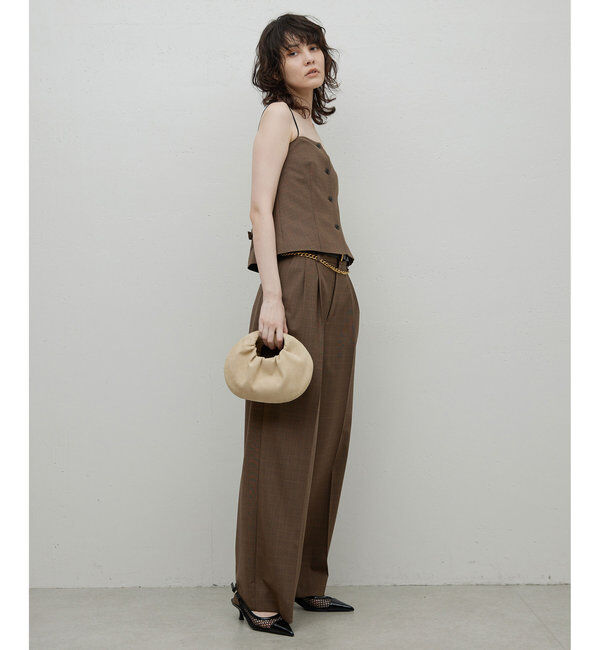  「【セットアップ/スリーピース対応】ウーステッド2タックパンツ」|スラックス|