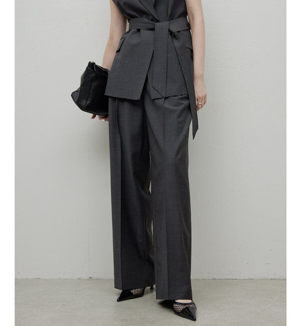  「【セットアップ/スリーピース対応】ウーステッド2タックパンツ」|スラックス|