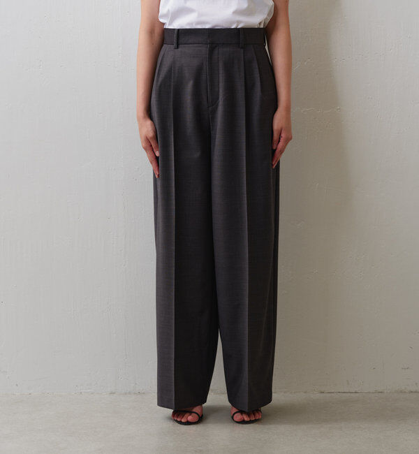  「【セットアップ/スリーピース対応】ウーステッド2タックパンツ」|スラックス|