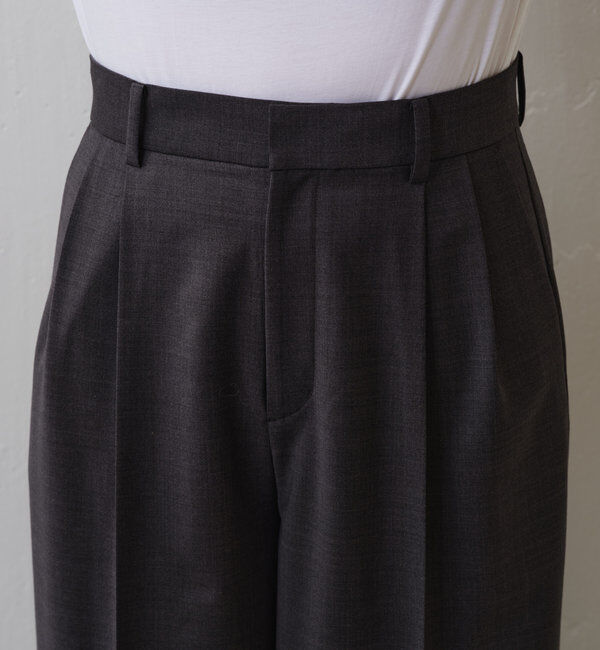  「【セットアップ/スリーピース対応】ウーステッド2タックパンツ」|スラックス|