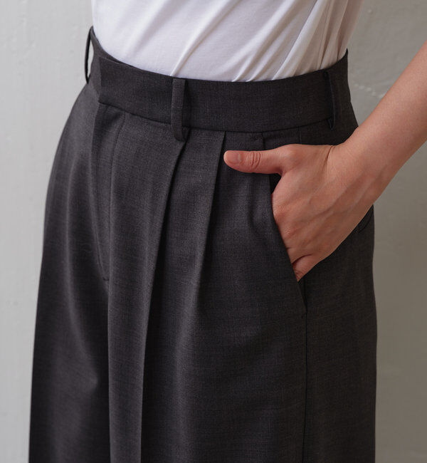  「【セットアップ/スリーピース対応】ウーステッド2タックパンツ」|スラックス|