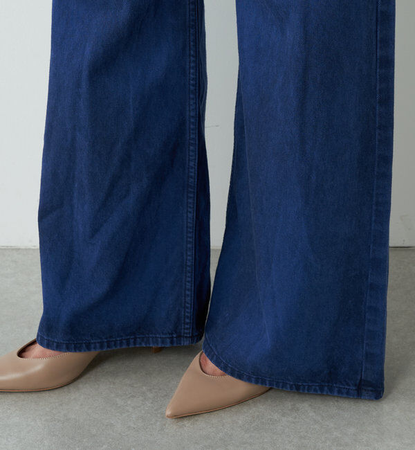  「【ai no de】ogamoレザーライクバギーパンツ」|デニム|