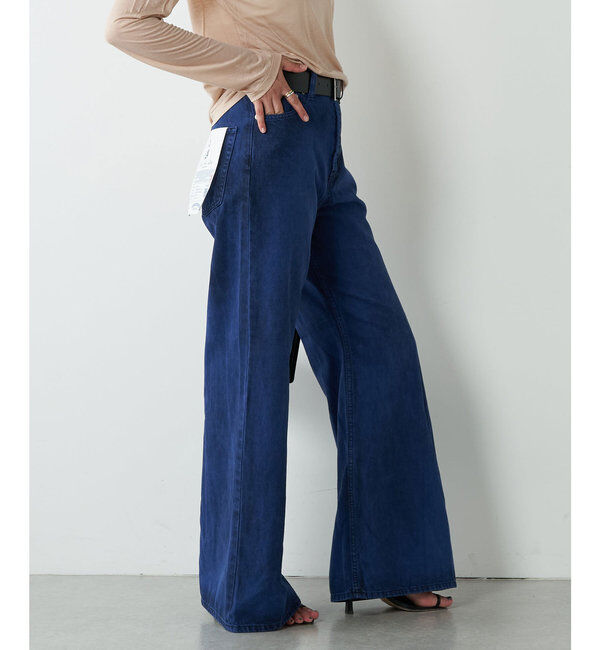  「【ai no de】ogamoレザーライクバギーパンツ」|デニム|