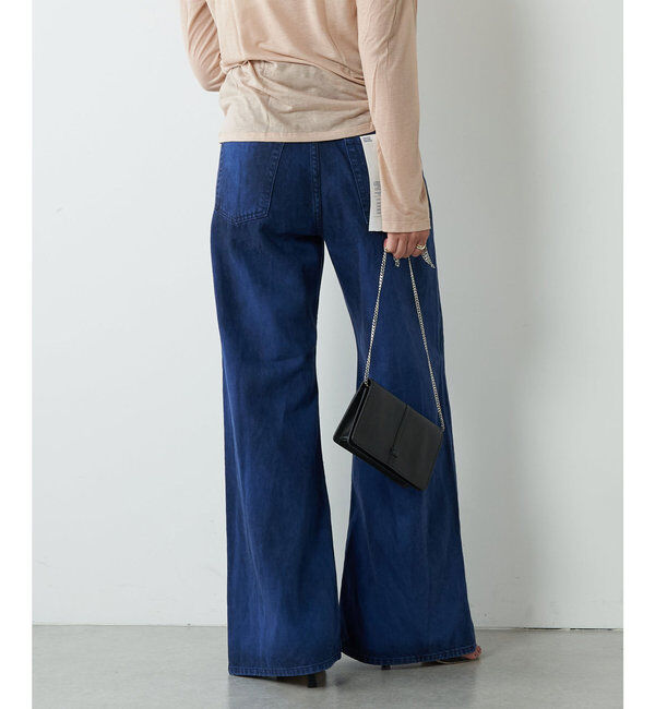  「【ai no de】ogamoレザーライクバギーパンツ」|デニム|