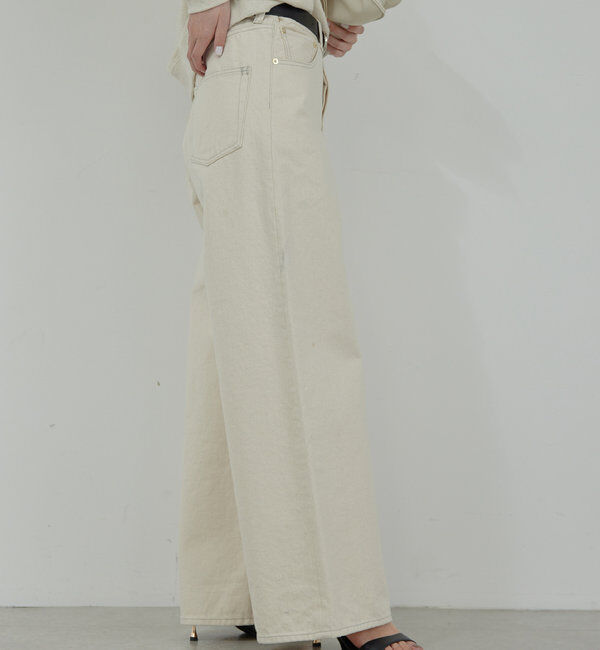  「【HERITANOVUM】デニムワイドストレートパンツ」|チノ|