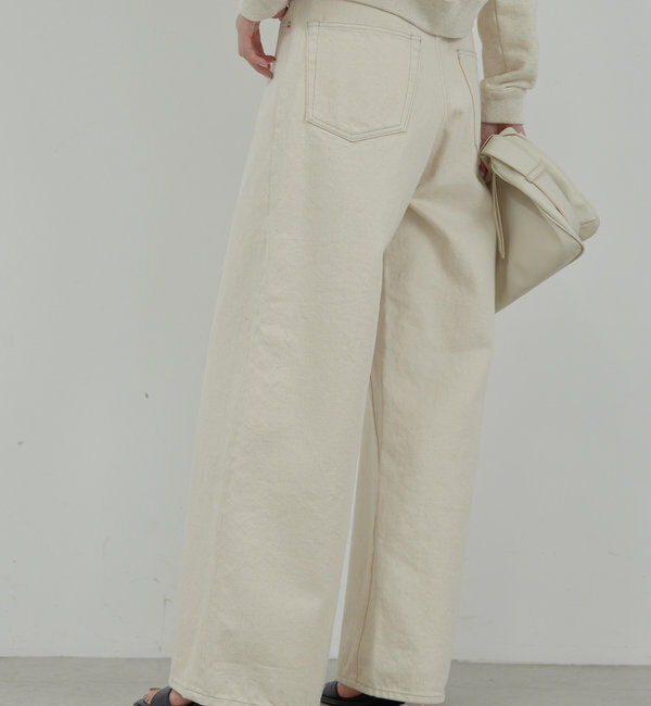  「【HERITANOVUM】デニムワイドストレートパンツ」|チノ|