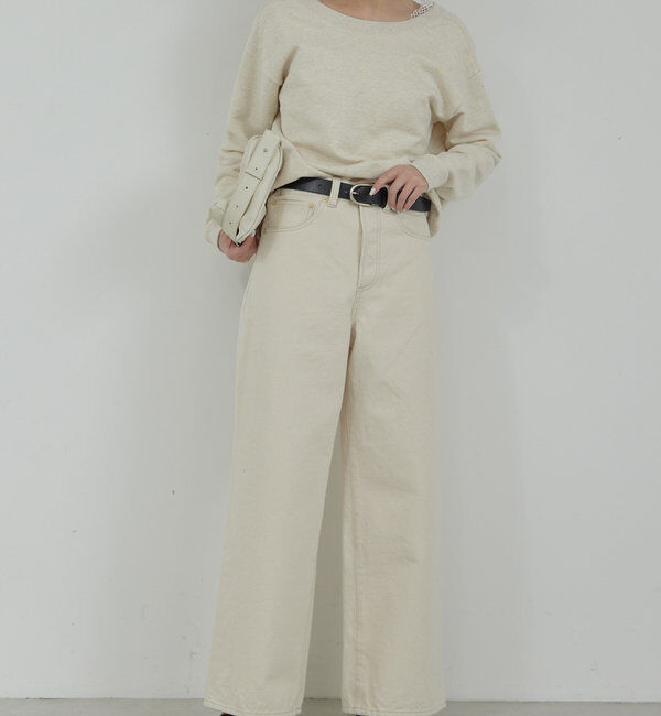  「【HERITANOVUM】デニムワイドストレートパンツ」|チノ|