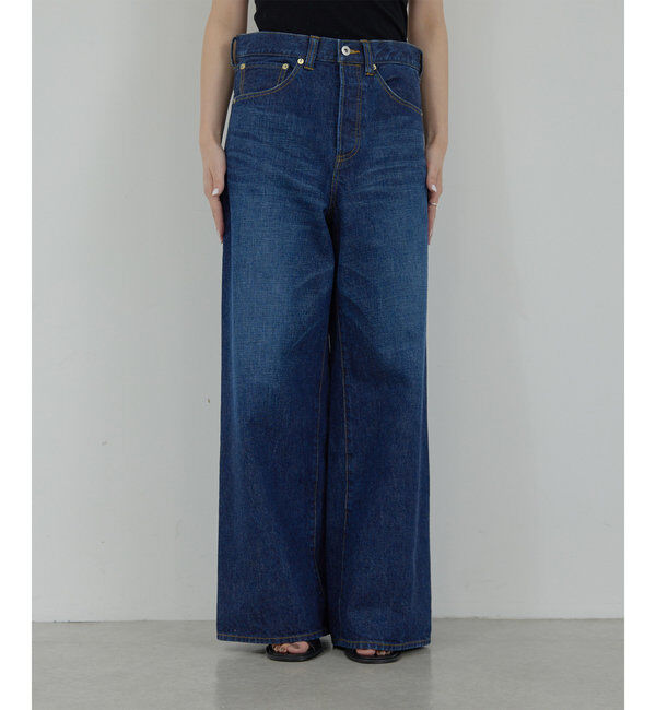  「【HERITANOVUM】デニムワイドストレートパンツ」|チノ|