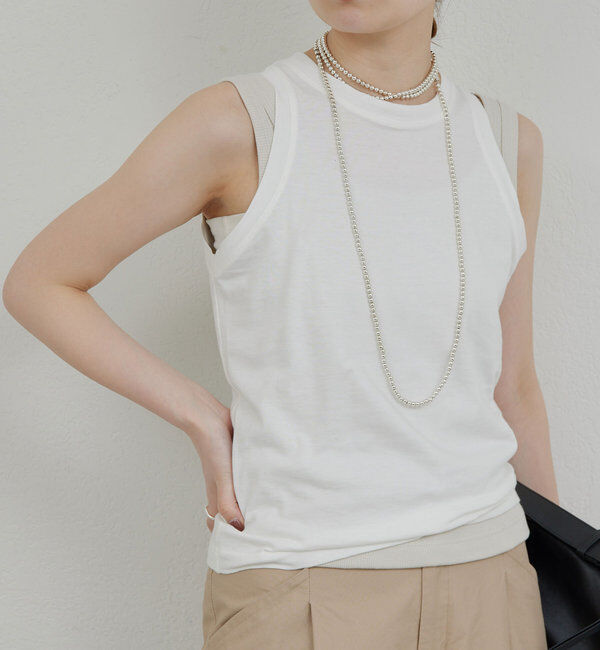  「レイヤードセットタンクトップ」|Tシャツ・カットソー|ホワイト