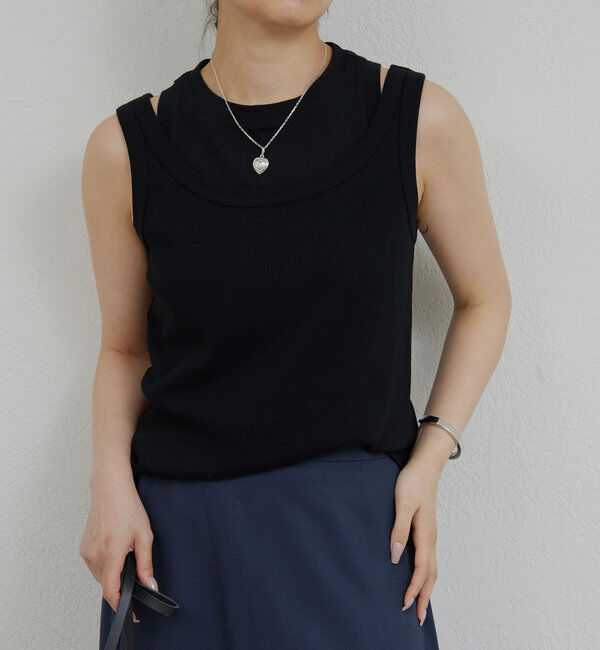  「レイヤードセットタンクトップ」|Tシャツ・カットソー|ブラック