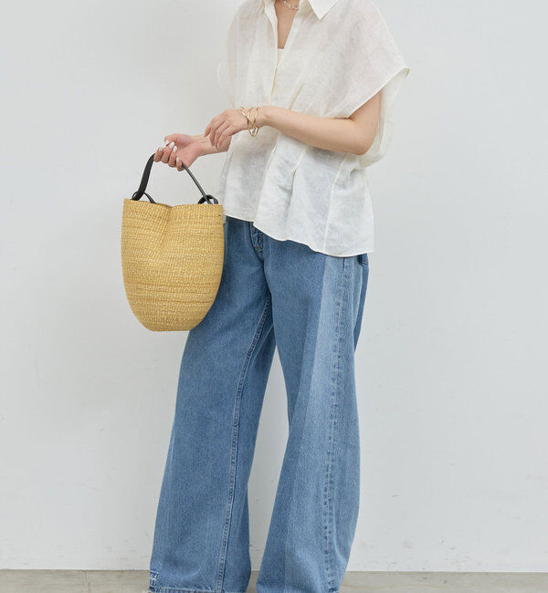  「【大人気ブラウスがリバイバル！】ハーフスリーブウエストシェイプシャツ」|シャツ・ブラウス|