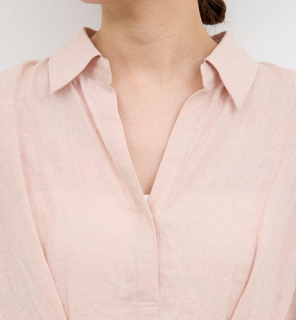  「【大人気ブラウスがリバイバル！】ハーフスリーブウエストシェイプシャツ」|シャツ・ブラウス|