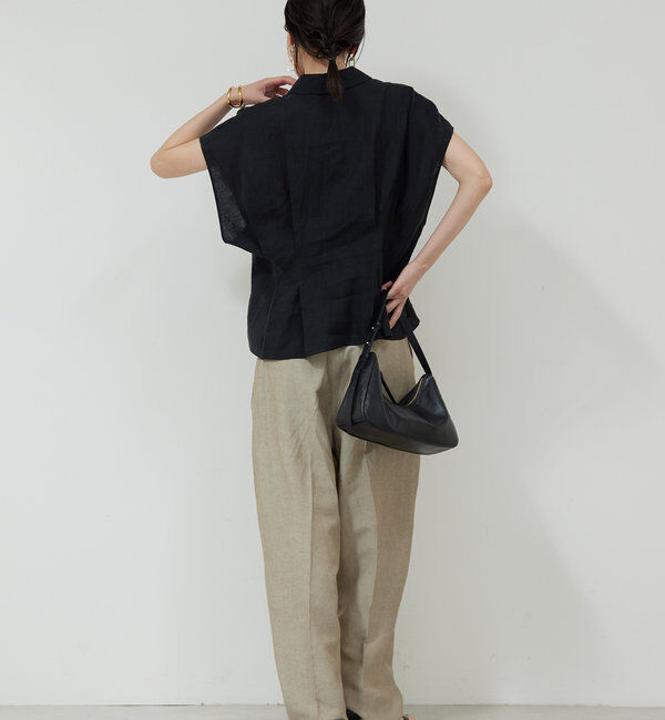  「【大人気ブラウスがリバイバル！】ハーフスリーブウエストシェイプシャツ」|シャツ・ブラウス|