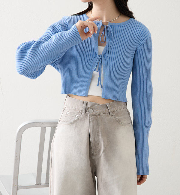  「【5色展開】ラメリボンカーディガン」|カーディガン|