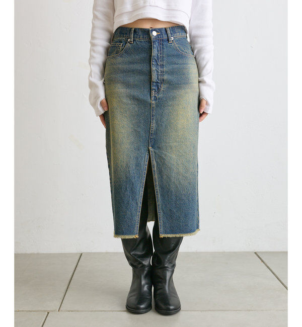  「[mline]ミディ丈デニムスカート」|スカート|