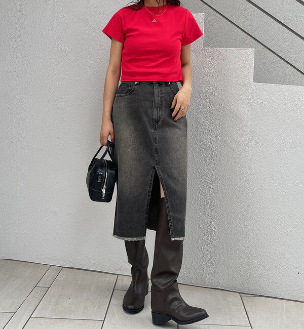  「[mline]ミディ丈デニムスカート」|スカート|