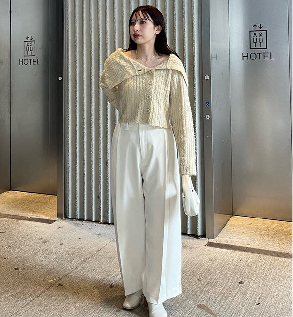  「[mline]襟付きボタンニットカーデ」|カーディガン|