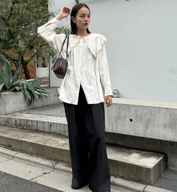  「襟フリルブラウス」|シャツ・ブラウス|