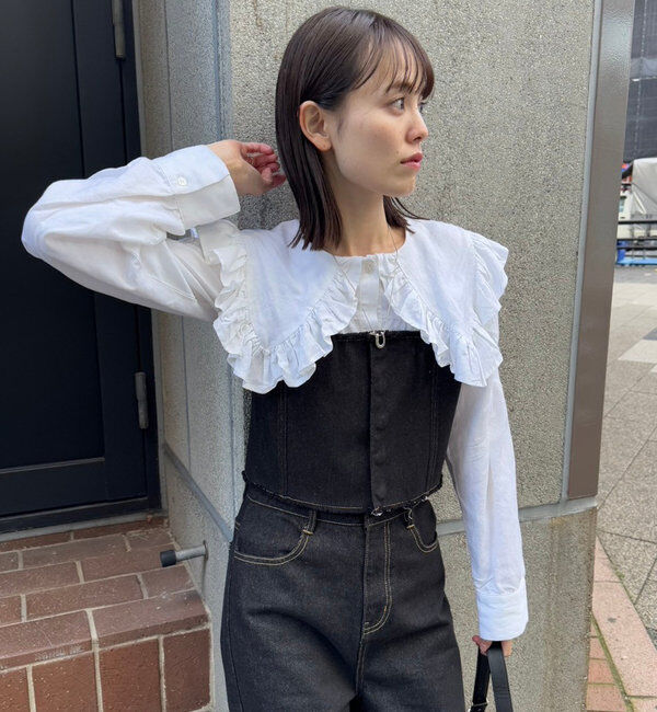  「襟フリルブラウス」|シャツ・ブラウス|