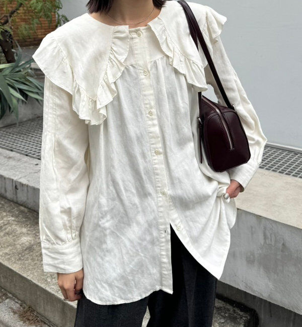  「襟フリルブラウス」|シャツ・ブラウス|