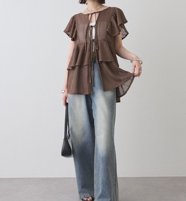  「ペプラムリボンチュニック」|シャツ・ブラウス|