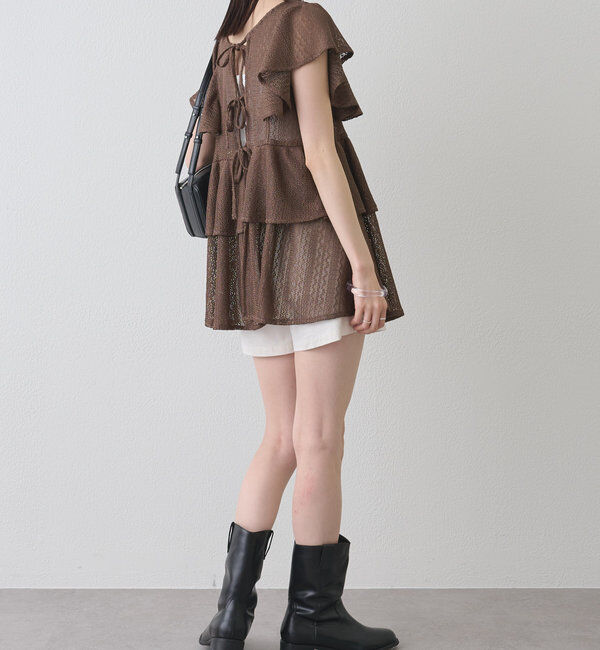  「ペプラムリボンチュニック」|シャツ・ブラウス|