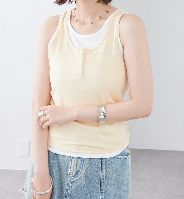  「レイヤードタンク」|キャミソール|イエロー