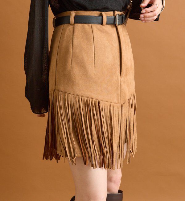  「フェイクスウェードフリンジスカート」|スカート|