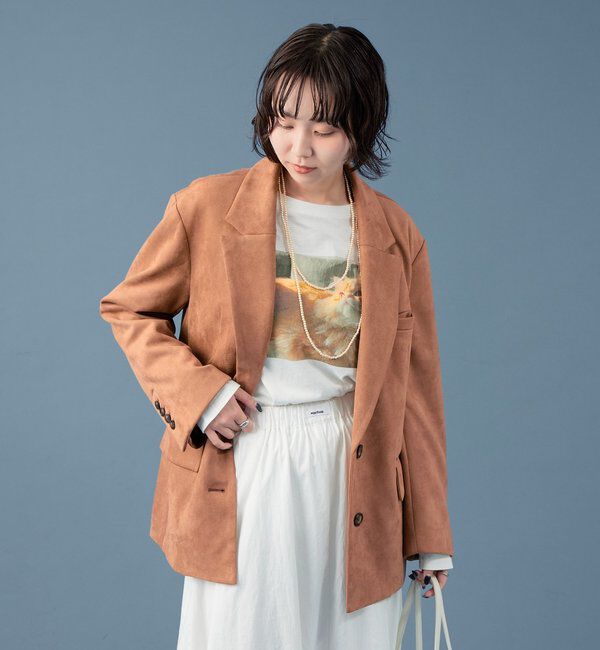  「フェイクスウェードジャケット」|テーラードジャケット|