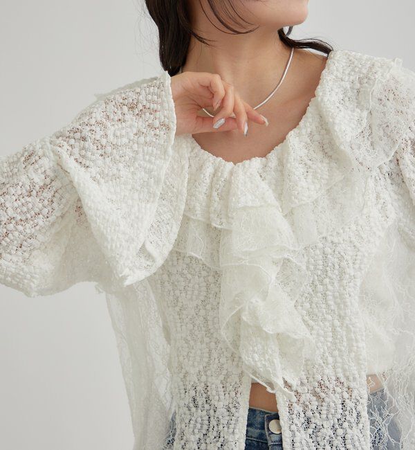  「レース切替ブラウス」|シャツ・ブラウス|