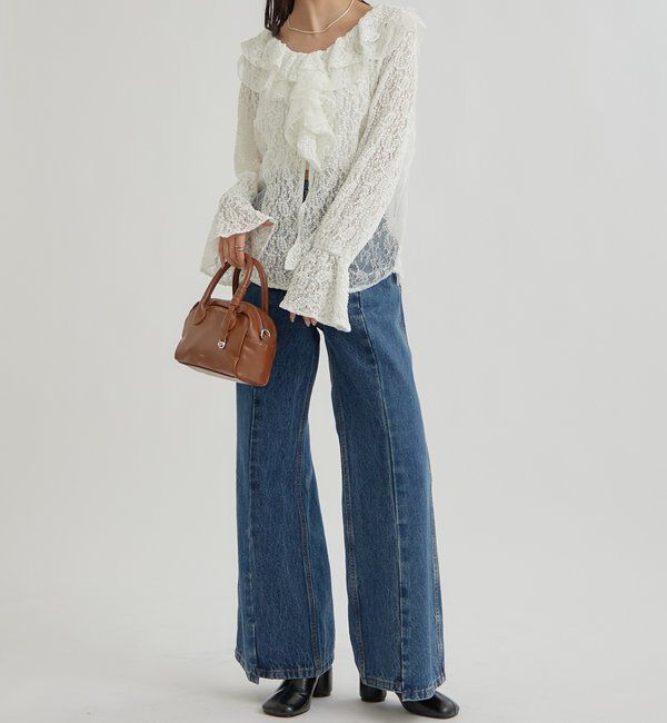  「レース切替ブラウス」|シャツ・ブラウス|