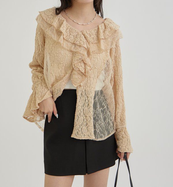  「レース切替ブラウス」|シャツ・ブラウス|