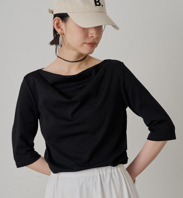  「ドレープカットソー」|Tシャツ・カットソー|ブラック