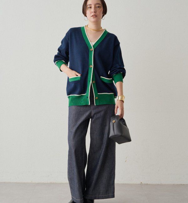  「配色ラインニットカーデ」|ニット・セーター|