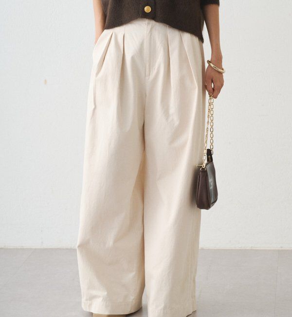  「チノベルトタックパンツ」|チノ|オフホワイト