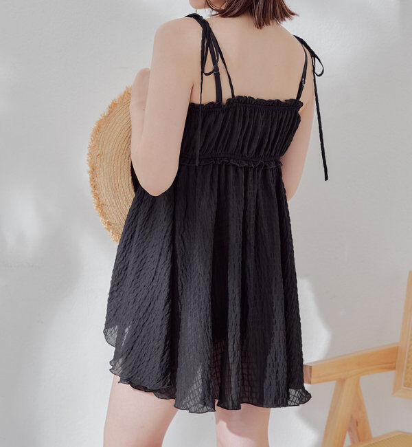  「【WEB限定/REVIVAL】肩リボンキャミチュニック水着３点セット」|ビキニ|