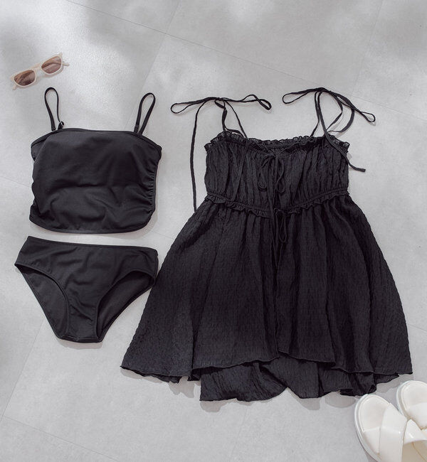  「【WEB限定/REVIVAL】肩リボンキャミチュニック水着３点セット」|ビキニ|