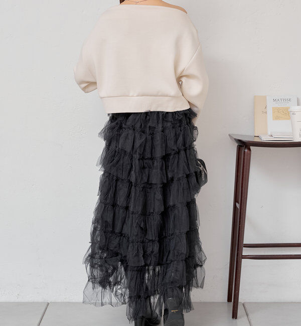  「スリットフリルロングスカート」|スカート|