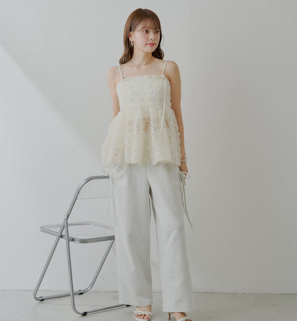  「【SALON by Chico】ローズチュールペプラムブラウス」|シャツ・ブラウス|