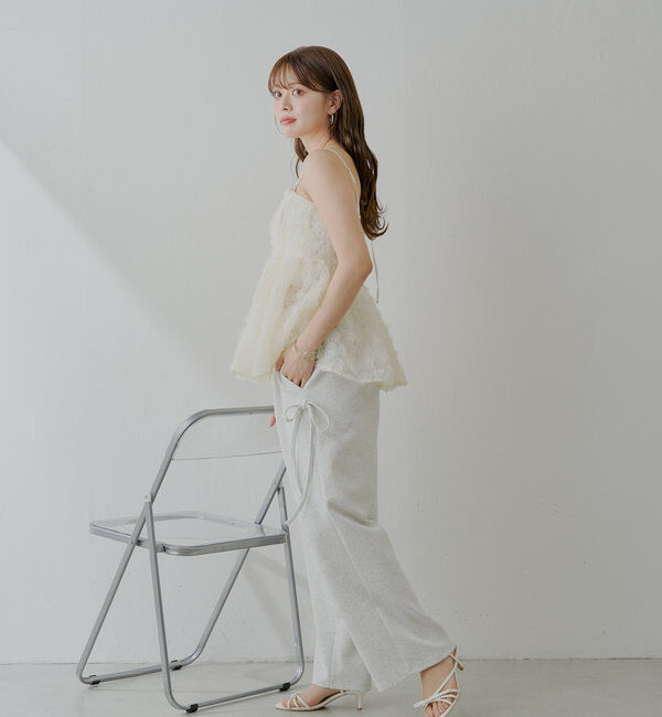  「【SALON by Chico】ローズチュールペプラムブラウス」|シャツ・ブラウス|