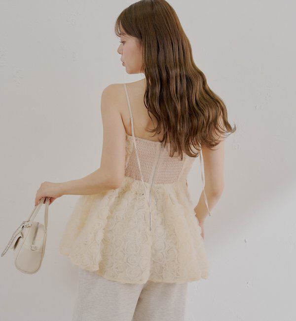  「【SALON by Chico】ローズチュールペプラムブラウス」|シャツ・ブラウス|