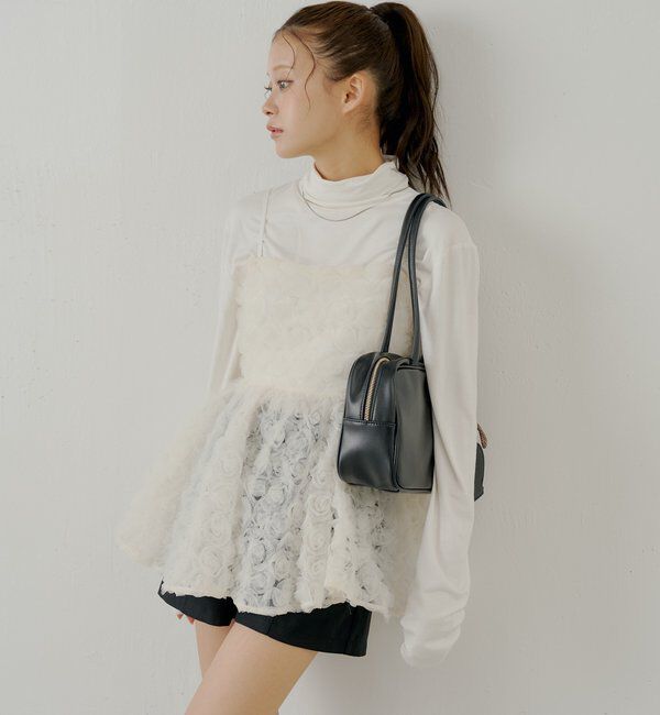  「【SALON by Chico】ローズチュールペプラムブラウス」|シャツ・ブラウス|