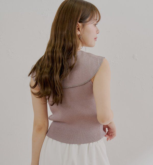  「【SALON by Chico/4色展開】セーラーノースリベスト」|ニット・セーター|