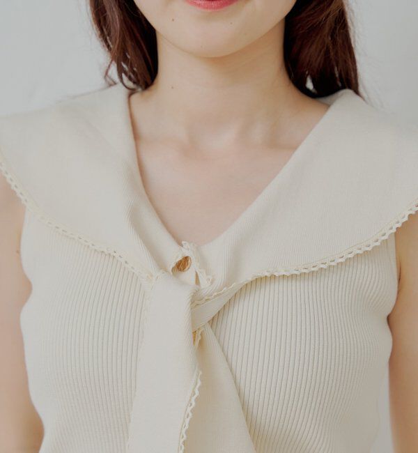  「【SALON by Chico/4色展開】セーラーノースリベスト」|ニット・セーター|