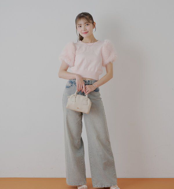  「袖ファー付パフニット」|ニット・セーター|