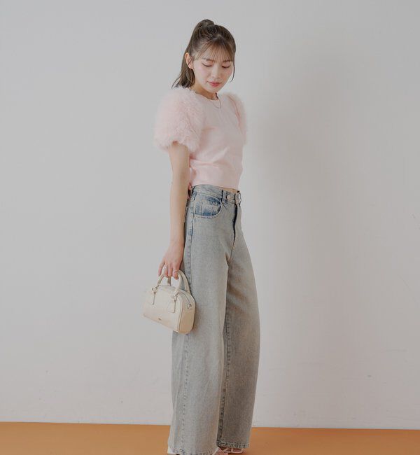  「袖ファー付パフニット」|ニット・セーター|