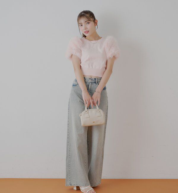  「袖ファー付パフニット」|ニット・セーター|