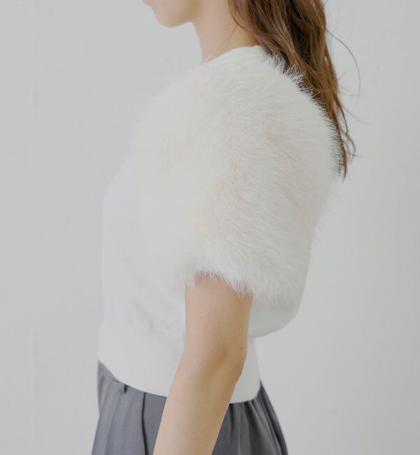  「袖ファー付パフニット」|ニット・セーター|