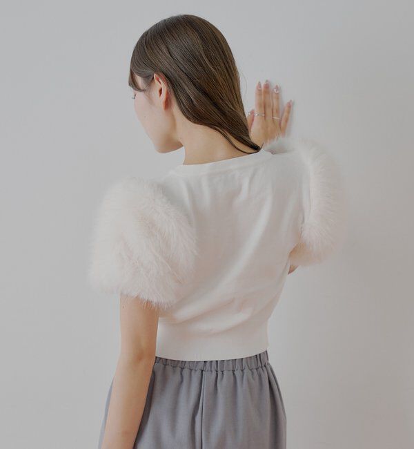  「袖ファー付パフニット」|ニット・セーター|